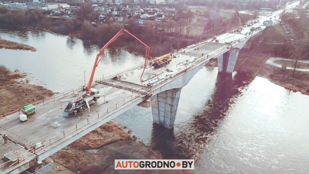 Реконструкция Нового моста на Поповича в Гродно 2023 фото и видео