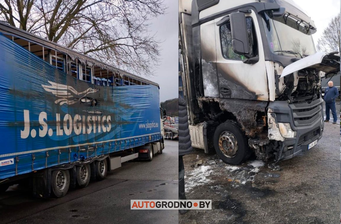 В Германии загорелся и взорвался грузовик с водителем из Гродно. Его экстренно увезли на вертолете