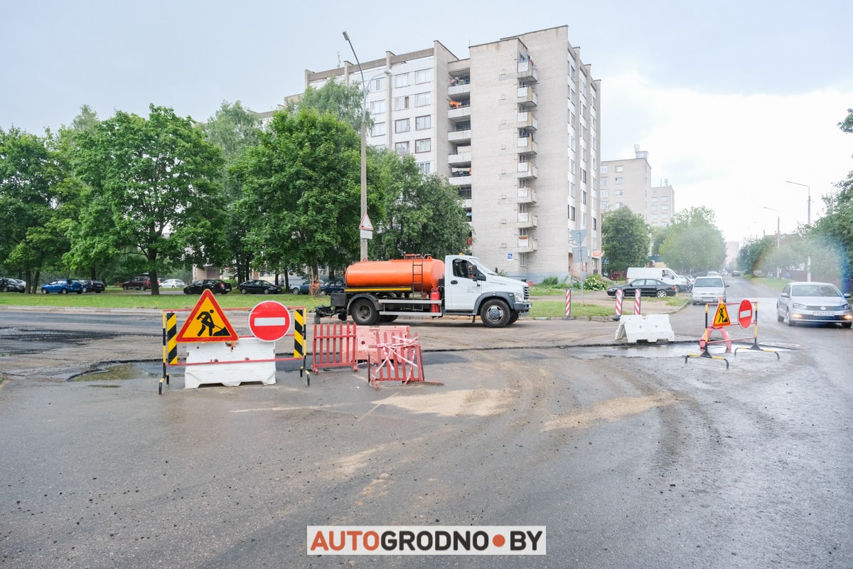 Проспект Строителей Гродно 2023 ремонт замена асфальта