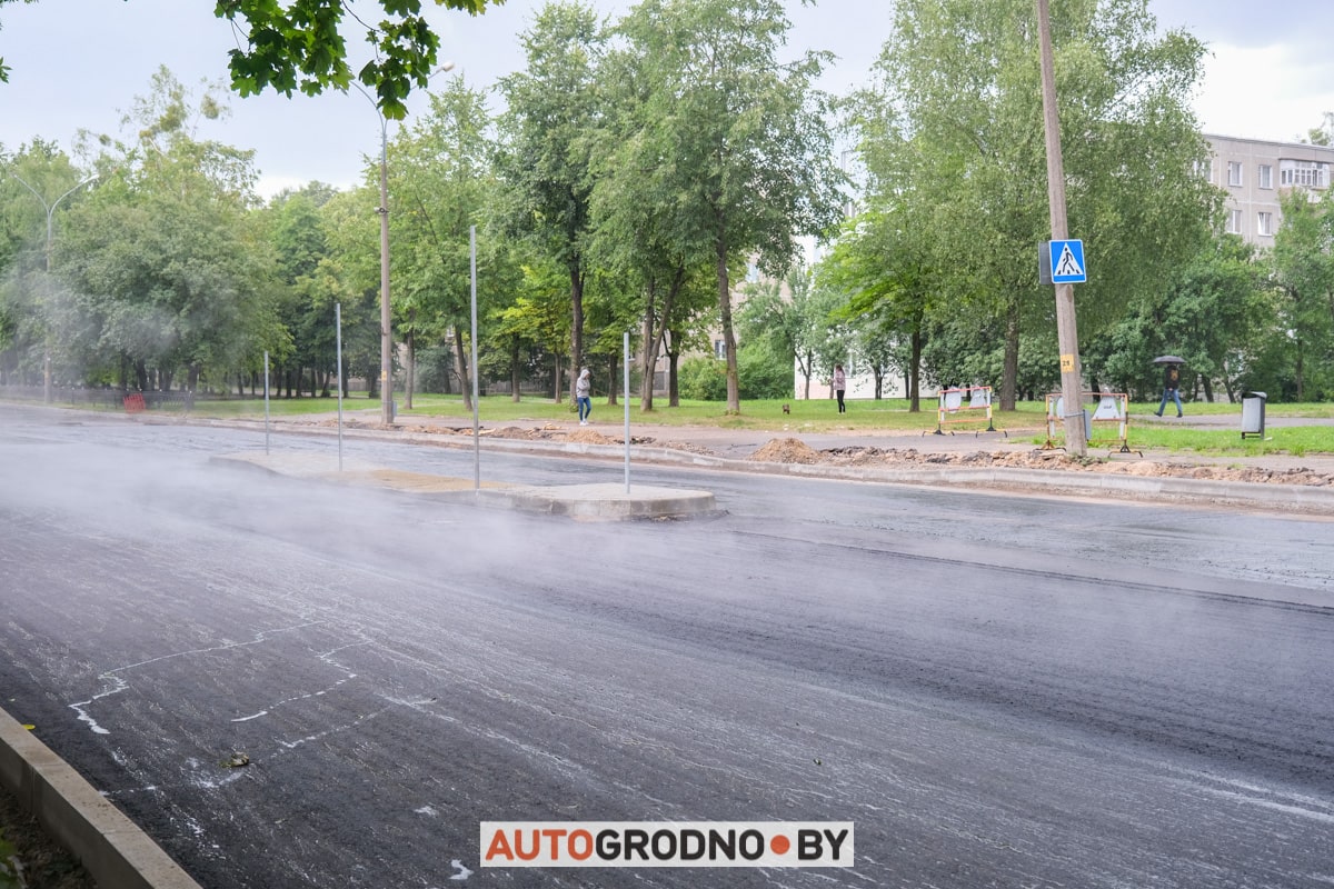 Проспект Строителей Гродно 2023 ремонт замена асфальта