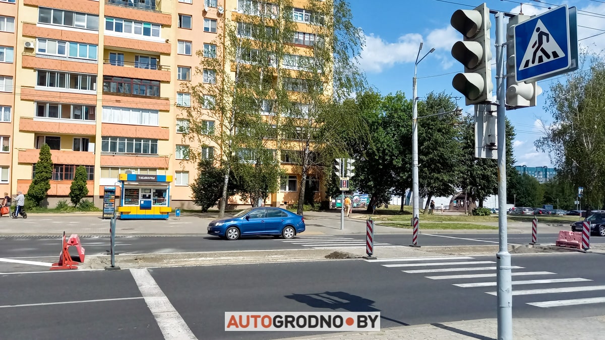 Посреди проспектов Гродно сняли асфальт: строят островки безопасности