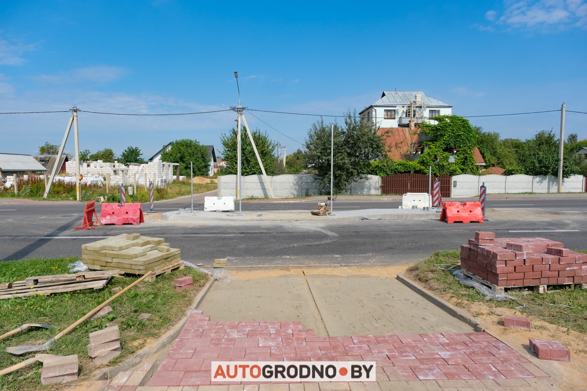 Островок безопасности на улице Мясницкой в Гродно