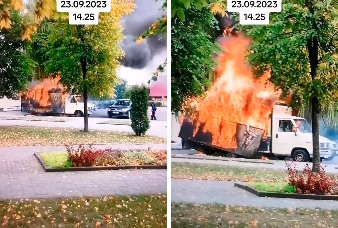 в Островце сгорел известный фудтрак