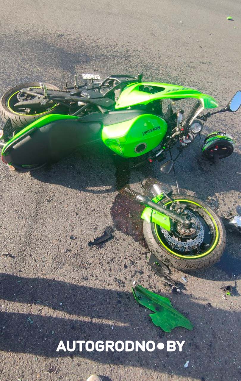 Серьезная авария с мотоциклистом в Гродно