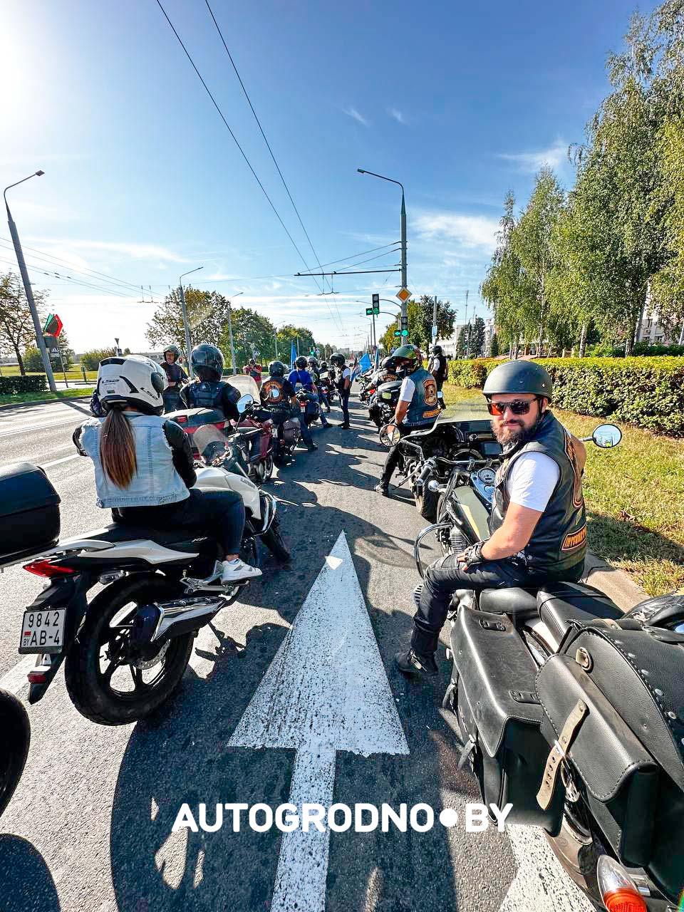 Мотопробег на День Гродно засняли от первого лица. Сколько было мотоциклистов?