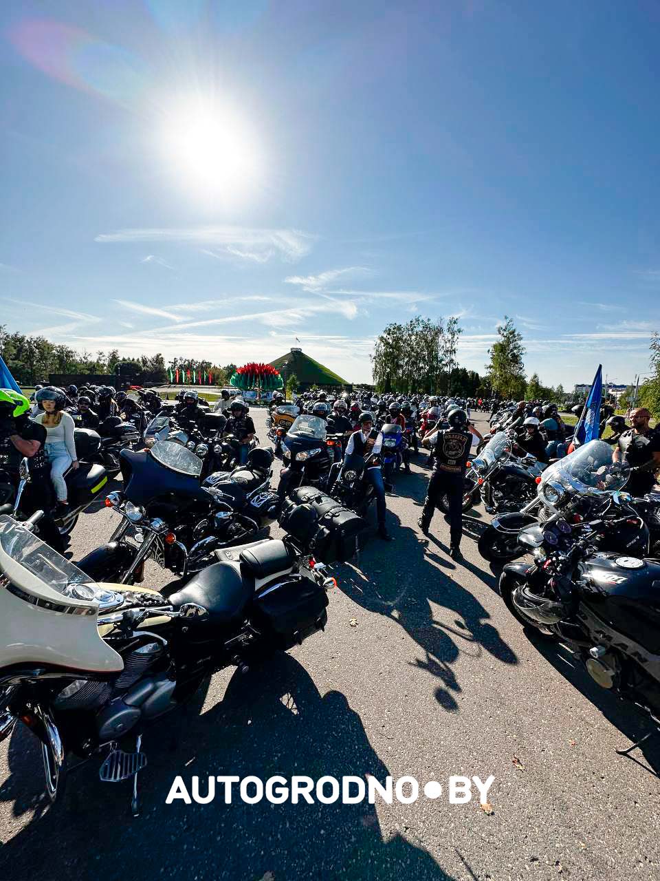 Мотопробег на День Гродно засняли от первого лица. Сколько было мотоциклистов?