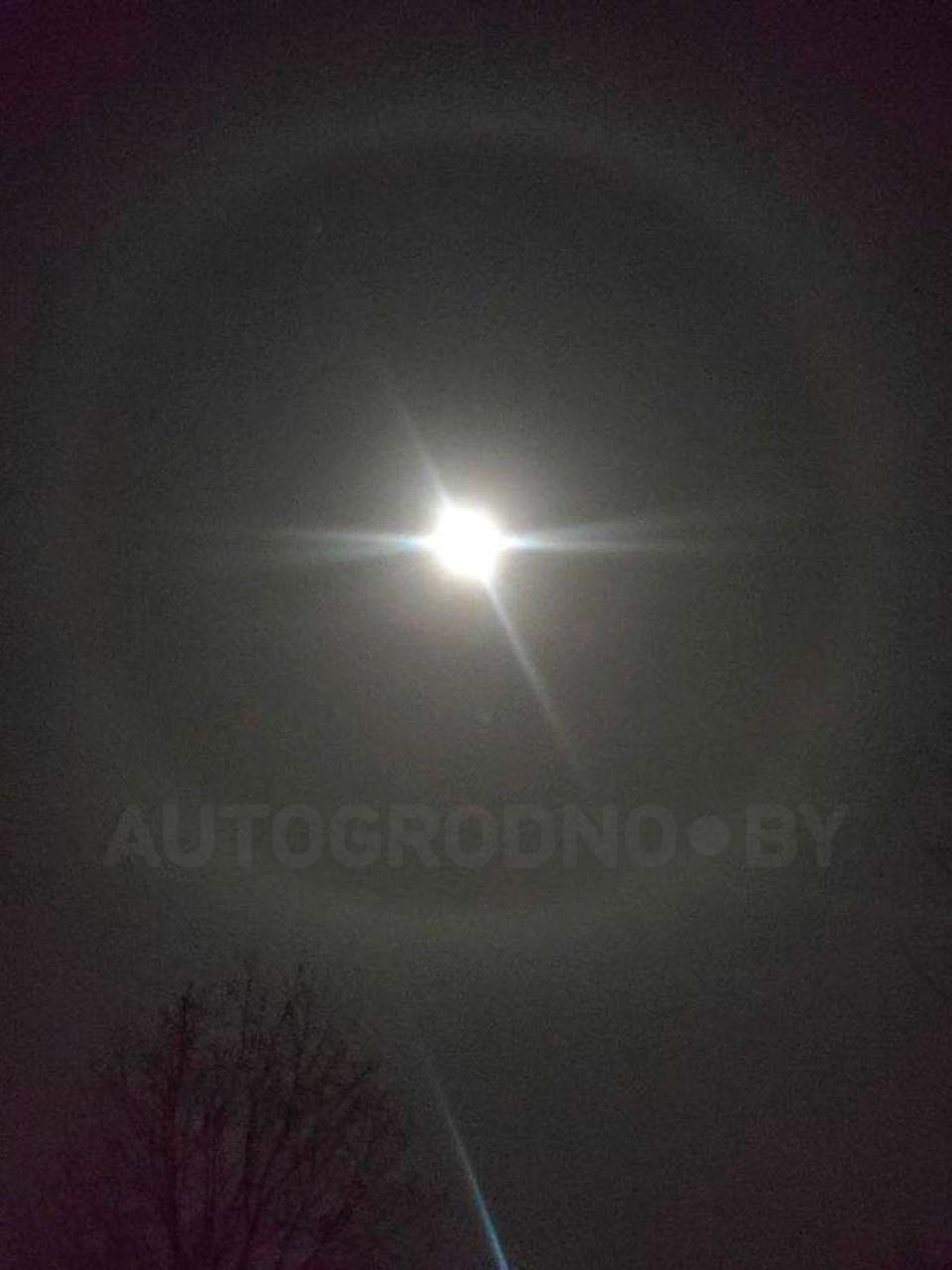 Ночная красота: над Гродно наблюдают редкое лунное гало