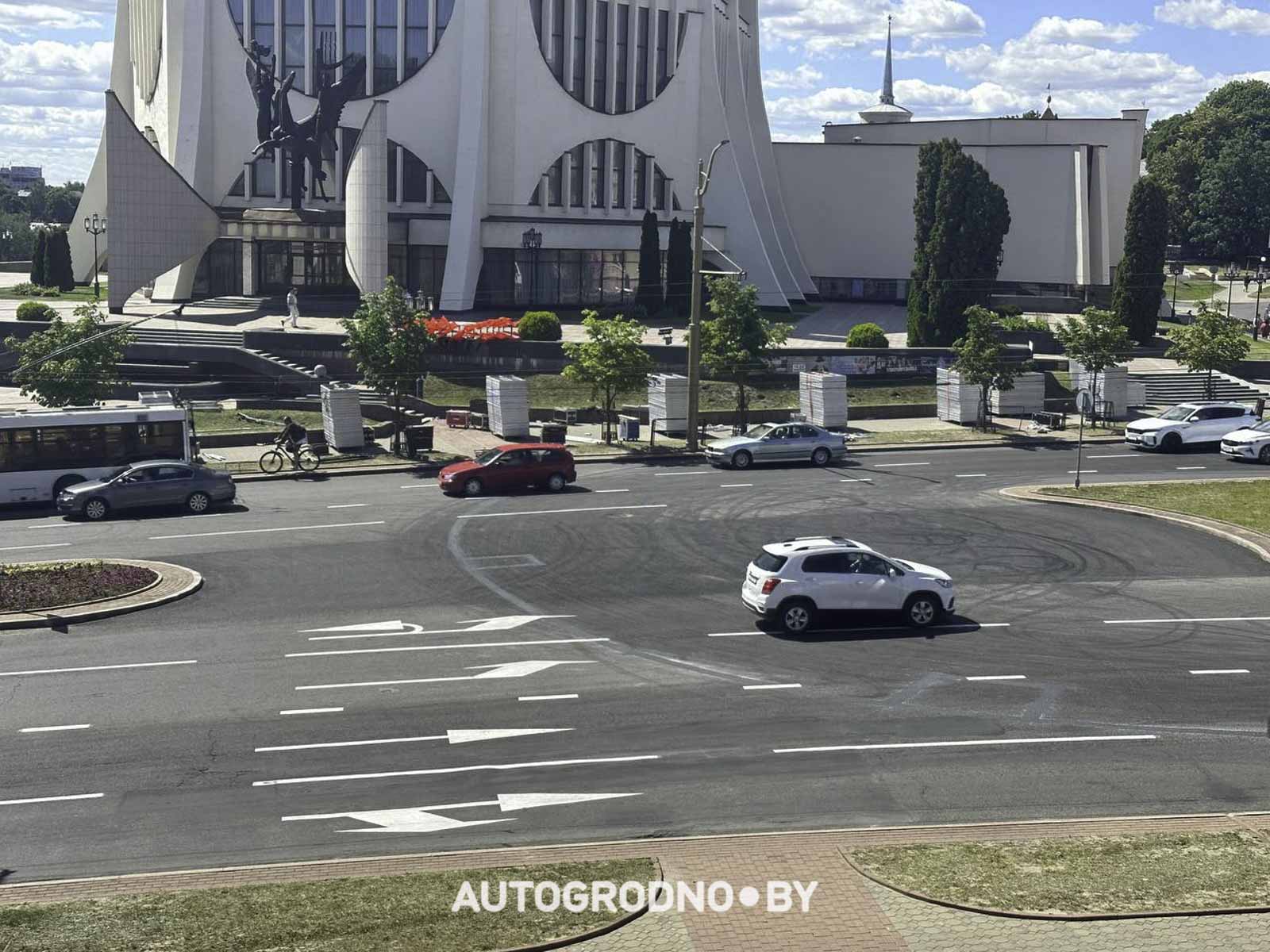 Дрифт в Гродно - разметка через сутки