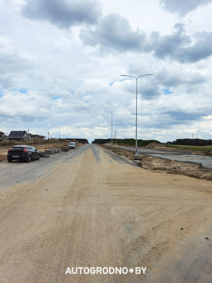 Строительство объездной дороги в Гродно в сторону Ольшанки - бетонка