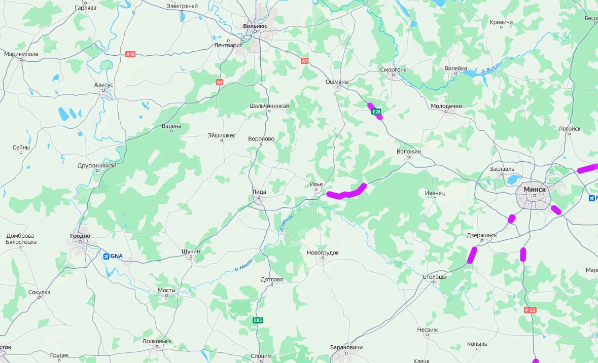 Камеры средней скорости на трассе М6 Минск Гродно