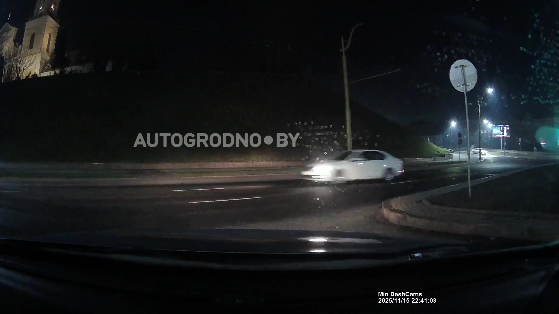 Занос на улице Мостовой в Гродно