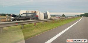 На М6 перевернулась ГАЗель. Движение в сторону Минска восстановили