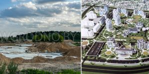 На улице Весенней в Гродно строят новый жилой район. Первая многоэтажка уже в работе