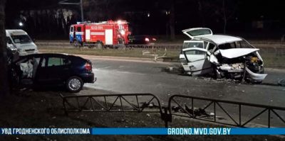 1 января в Гродно произошло лобовое столкновение