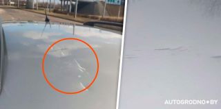 Мужчина ехал по Гродно и вдруг ему поцарапали крышу. Как?