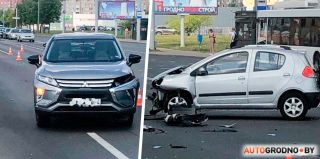 "Медвежья услуга" стала одной из причин ДТП в Гродно? Видео с камер аварии на Купалы