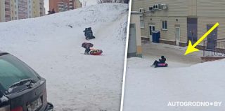 На Девятовке есть место, где дети на санках выезжают прямо под авто